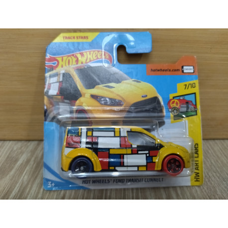 FORD TRANSIT CONNECT YELLOW 7/10 ART CARS 1: 64 HOT WHEELS
