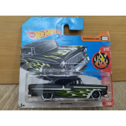 CHEVROLET BEL AIR 1955 GREEN 3/10 FLAMES 1:64 HOT WHEELS