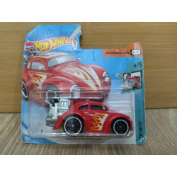 VOLKSWAGEN BEETLE RED 4/5 TOONED 1:64 HOT WHEELS CARTON ROTO