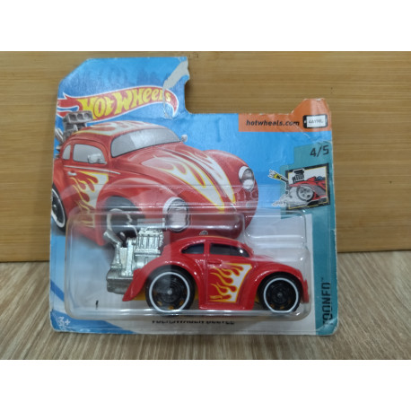VOLKSWAGEN BEETLE RED 4/5 TOONED 1:64 HOT WHEELS CARTON ROTO