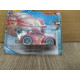 VOLKSWAGEN BEETLE RED 4/5 TOONED 1:64 HOT WHEELS CARTON ROTO