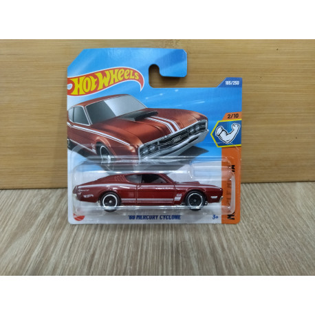 MERCURY CYCLONE 1969 RED 2/10 MUSCLE MANIA 1:64 HOT WHEELS