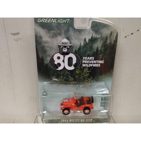JEEP WILLYS MB 1944 80 YEARS WILDFIRE 1:64 GREENLIGHT