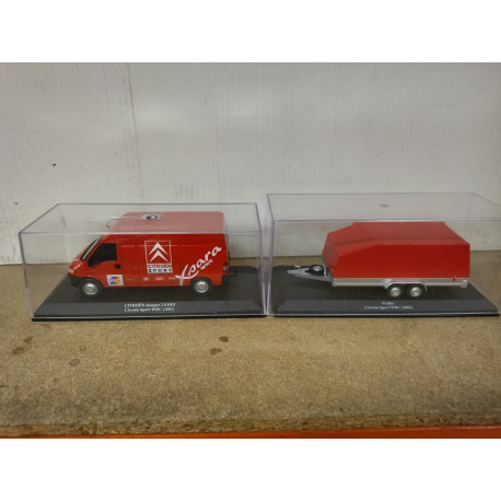 CITROEN JUMPER 2001 + TRAILER WRC ASSISTANCE RALLY 1:43 IXO ALTAYA URNA NO ORIGINAL