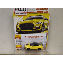 FORD MUSTANG SHELBY GT500 YELLOW 1:64 AUTO WORLD