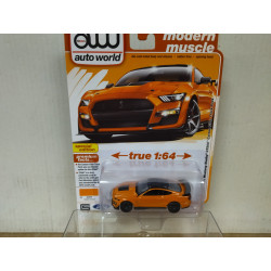 FORD MUSTANG SHELBY GT500 ORANGE 1:64 AUTO WORLD