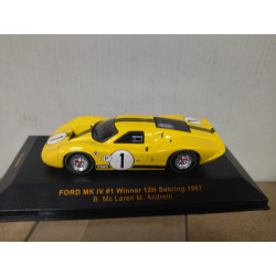 FORD GT40 1967 MK.IV WIN 12 H SEBRING MCLAREN-ANDRETTI 1:43 IXO GTM007
