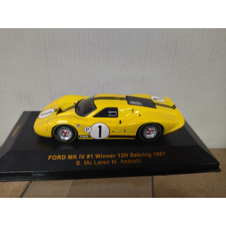 FORD GT40 1967 MK.IV WIN 12 H SEBRING MCLAREN-ANDRETTI 1:43 IXO GTM007