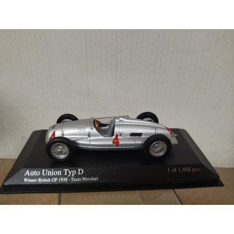 AUTO UNION TYP D 1938 WIN GP BRITISH NUVOLARI 1:43 MINICHAMPS