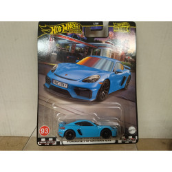 PORSCHE 718 CAYMAN GT4 BLUE 93 BOULEVARD 1:64 HOT WHEELS PREMIUM
