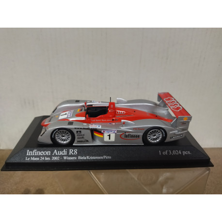 AUDI R8 INFINEON 2002 24 H LE MANS BIELA-KRISTENSEN-PIRRO 1:43 MINICHAMPS