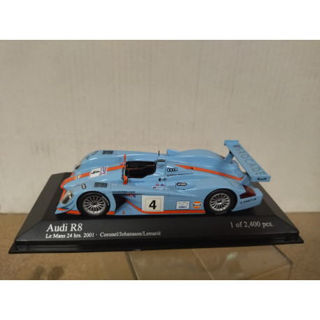 AUDI R8 2001 24 H LE MANS CORONEL-JOHANSSON-LEMARIE 1:43 MINICHAMPS