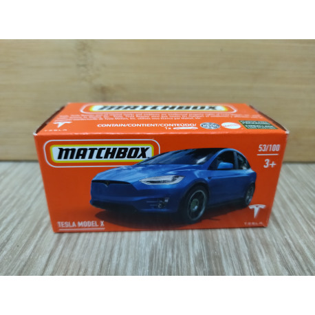 TESLA MODEL X BLUE 1:64 MATCHBOX BOX CARTON