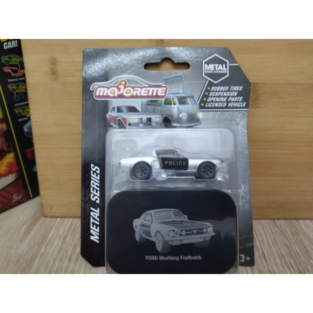 FORD MUSTANG FASTBACK POLICE METAL SERIES 1:64 MAJORETTE