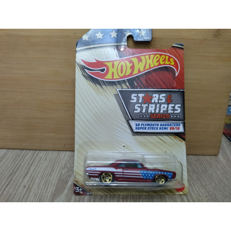 PLYMOUTH BARRACUDA SUPER STOCK HEMI 9/10 SERIE STARS & STRIPES 1:64 HOT WHEELS