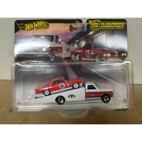 CHEVROLET CORVAIR + TRUCK TEAM TRANSPORT 1:64 HOT WHEELS PREMIUM