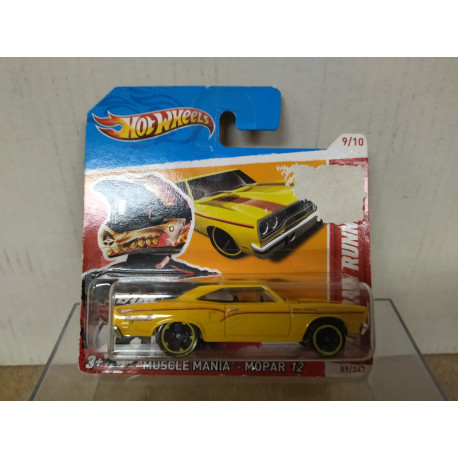 PLYMOUTH ROAD RUNNER 1970 YELLOW CARTON ROTO 1:64 HOT WHEELS VINTAGE