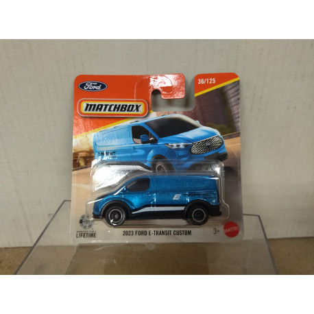 FORD E-TRANSIT 2023 CUSTOM BLUE 1:64 MATCHBOX 36/125