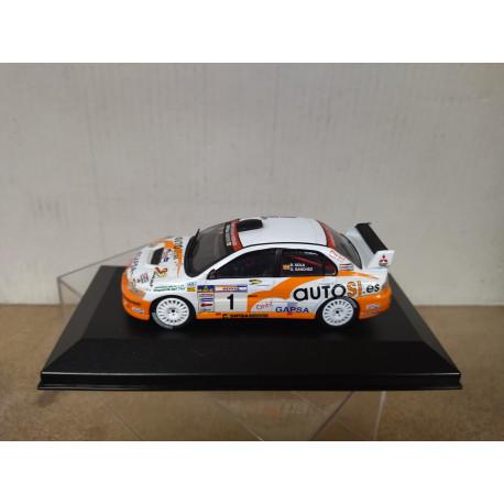 MITSUBISHI LANCER 2007 EVO IX RALLY CABANAS SOLA 1:43 ALTAYA IXO BOX NO ORIGINAL