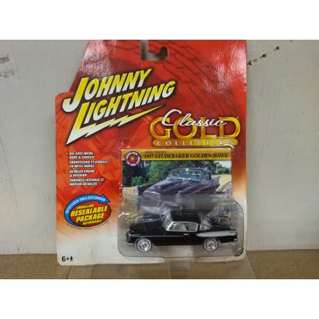 STUDEBAKER GOLDEN HAWK 1957 BLACK CLASSIC GOLD 1:64 JOHNNY LIGHTNING