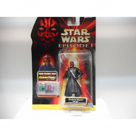 DARTH MAUL W/DOUBLE-BLADED LIGHTSABER COMM TALK EPISODE I STAR WARS HASBRO