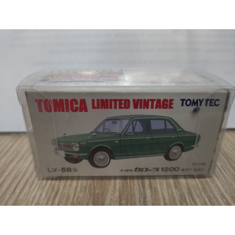 TOYOTA COROLLA 1200 4-DOOR SEDAN GREEN 1:64 TOMICA LIMITED VINTAGE LV-58b