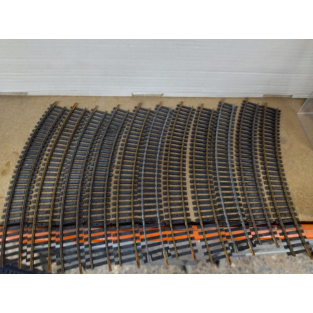 LOTE DE 11 TRAMOS CURVOS/VIAS TRENES 1:87 H0 LIMA