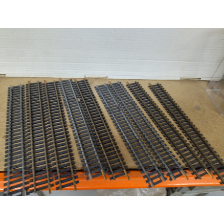 LOTE DE 9 TRAMOS RECTAS/VIAS TRENES 1:87 H0 LIMA