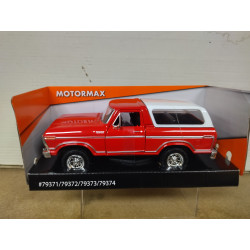 FORD BRONCO 1978 RED/WHITE 1:24 MOTOR MAX