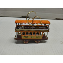 TRANVIA TROLLEY PFERDE-BAHN 15 ORNAMENTO ARBOL NAVIDAD TIN TOY
