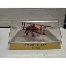 FORKER/FOKKER D7 RED BIPLANO AVION METAL PLAYME Ref.108