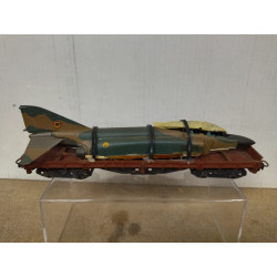 VAGON TRANSPORTE AVION MILITAR 1:87 H0 ARTESANAL DESGUACE NO BOX