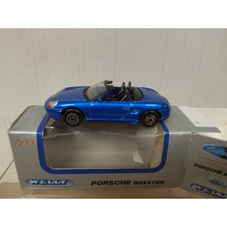PORSCHE BOXSTER CABRIOLET BLUE 1:60/apx 1:64 WELLY BOX GREY