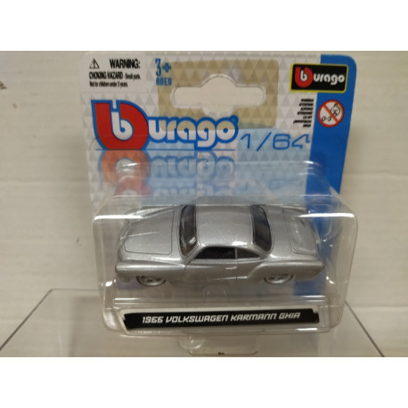 VOLKSWAGEN KARMANN GHIA 1966 SILVER 1:64 BBURAGO