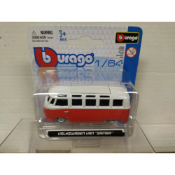 VOLKSWAGEN T1 SAMBA VAN RED/WHITE 1:64 BBURAGO