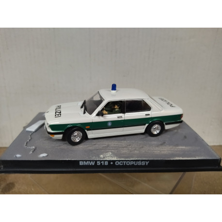 BMW E28 528 POLIZEI + FIG OCTOPUSSY 007 JAMES BOND 1:43 EAGLEMOSS IXO
