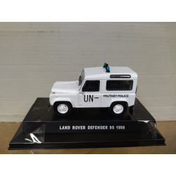 LAND ROVER DEFENDER 90 1998 ONU MILITARY POLICE 1:43 DeAGOSTINI BOX NO ORIGINAL