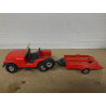JEEP CJ-5 RED + TRAILER 1:36 CORGI NO BOX