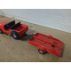 JEEP CJ-5 RED + TRAILER 1:36 CORGI NO BOX