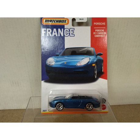 PORSCHE 911 CARRERA CABRIOLET BLLUE 12/12 FRANCE 1:64 MATCHBOX