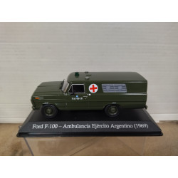 FORD F-100 1969 AMBULANCIA EJERCITO ARGENTINA 1:43 SALVAT IXO HARD BOX
