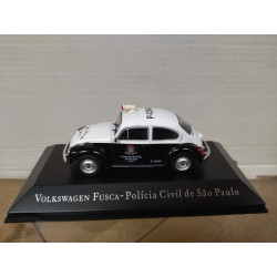 VOLKSWAGEN FUSCA/BEETLE POLICIA CIVIL SAO PAULO BRASIL 1:43 DeAGOSTINI IXO