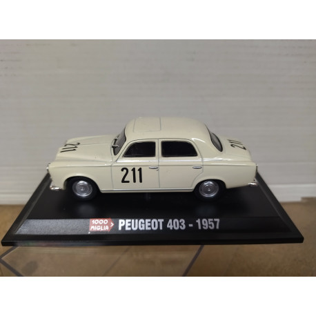PEUGEOT 403 1957 n211 MILLE MIGLIA 1:43 STARLINE HACHETTE HARD BOX