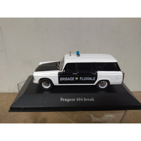 PEUGEOT 404 BREAK POLICE BRIGADE FLUVIALE 1:43 ATLAS IXO HARD BOX