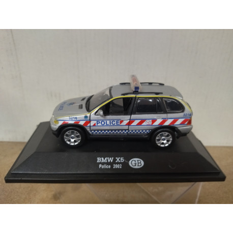 BMW E53 X5 2002 POLICE GB 1:43 FABBRI URNA NO ORIGINAL