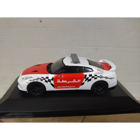 NISSAN GT-R 2007 POLICE ARAB EMIRATES 1:43 DeAGOSTINI BOX NO ORIGINAL