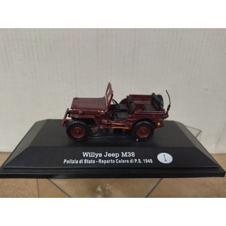 JEEP WILLYS M38 1948 POLIZIA/POLICE 1:43 DeAGOSTINI BOX NO ORIGINAL
