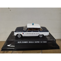 ALFA ROMEO GIULIA 1969 1600 SUPER CARABINIERI WHITE 1:43 DeAGOSTINI BOX NO ORIGINAL