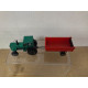 TRACTOR VERDE + REMOLQUE 1:65/apx 1:64 MAJORETTE 208 NO BOX