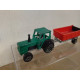 TRACTOR VERDE + REMOLQUE 1:65/apx 1:64 MAJORETTE 208 NO BOX
